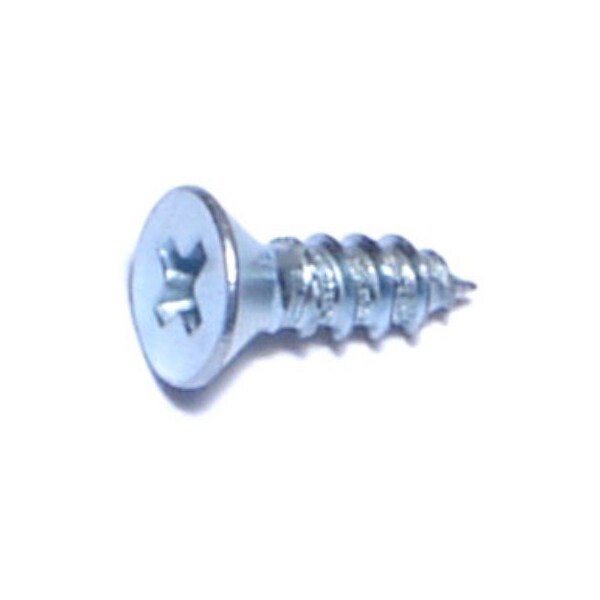 Midwest Fastener Sheet Metal Screw, #4 x 3/8 in, Zinc Plated Steel Flat Head Phillips Drive, 60 PK 63641 - main